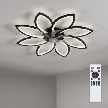 Brilagi - LED Dimmable Ceiling Fan LED/43W/230V Ø 90 cm Black + Remote Control