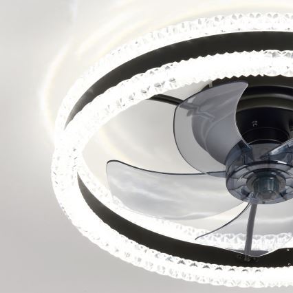 Brilagi - Dimmable LED Ceiling Fan LED/62W/230V Ø 50 cm Black + Remote Control