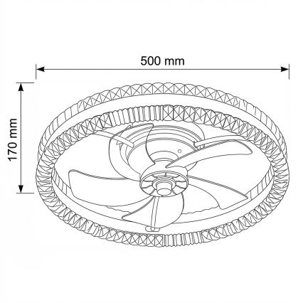 Brilagi - Dimmable LED Ceiling Fan LED/62W/230V Ø 50 cm Black + Remote Control