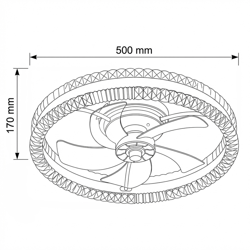 Brilagi - Dimmable LED Ceiling Fan LED/62W/230V Ø 50 cm Black + Remote Control