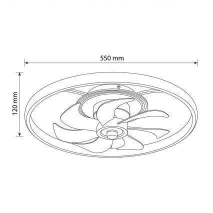 Brilagi - Dimmable LED Ceiling Fan LED/66W/230V 55 cm White/Gold + Remote Control