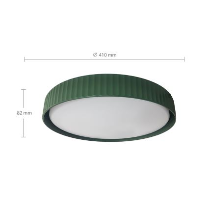Brilagi - LUCIA Dimmable LED Ceiling Light, 48W, 230V, 3000–6500 K, Ø 41 cm, Green + Remote Control