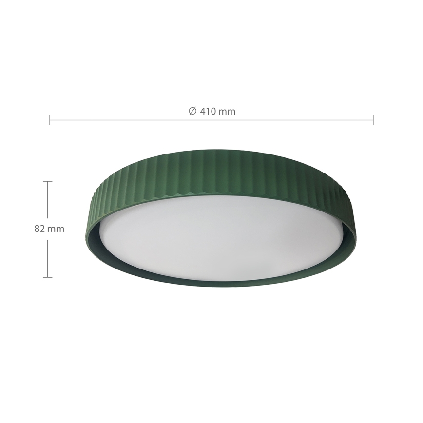 Brilagi - LUCIA Dimmable LED Ceiling Light, 48W, 230V, 3000–6500 K, Ø 41 cm, Green + Remote Control