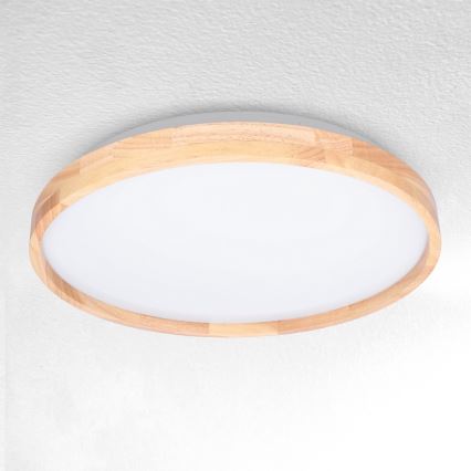 Brilagi - LED Dimmable ceiling light ALSON LED/48W/230V 3000-6500K oak d. 39,5 cm + remote control