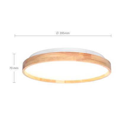 Brilagi - LED Dimmable ceiling light ALSON LED/48W/230V 3000-6500K oak d. 39,5 cm + remote control