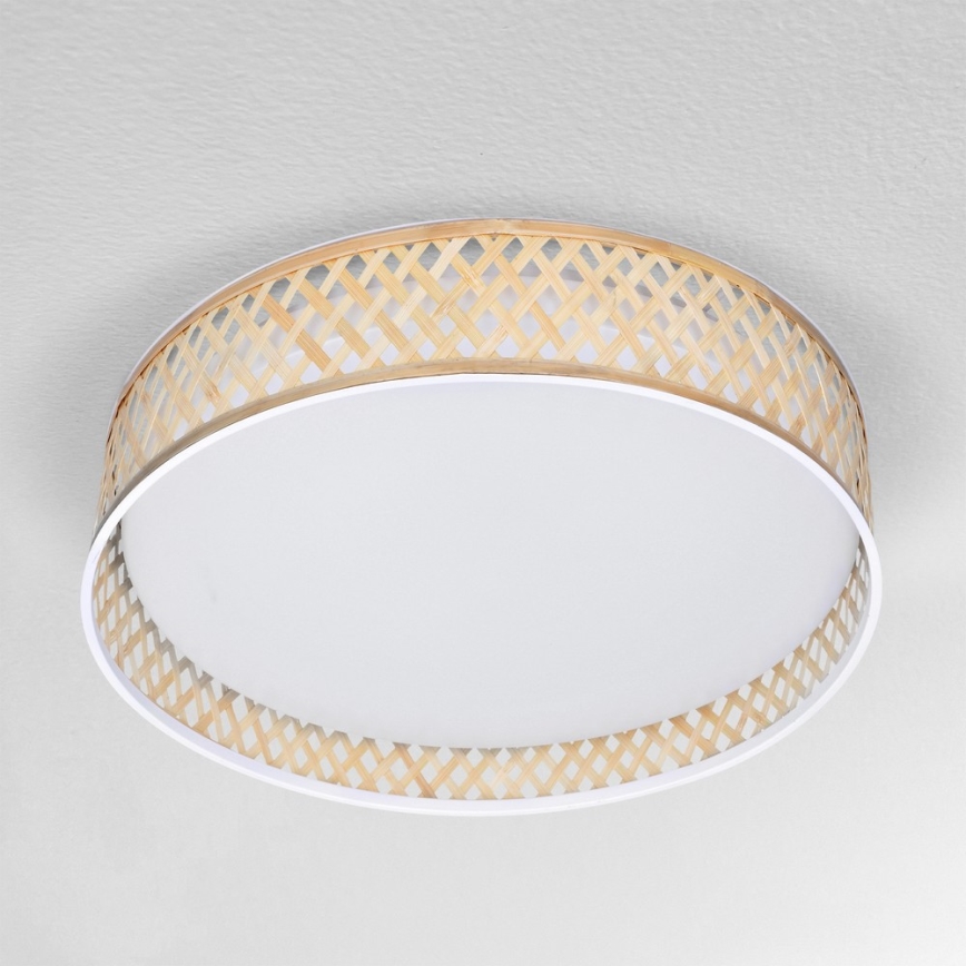 Brilagi - LED Dimmable ceiling light CAMILA LED/48W/230V 3000-6500K bamboo d. 40 cm + remote control