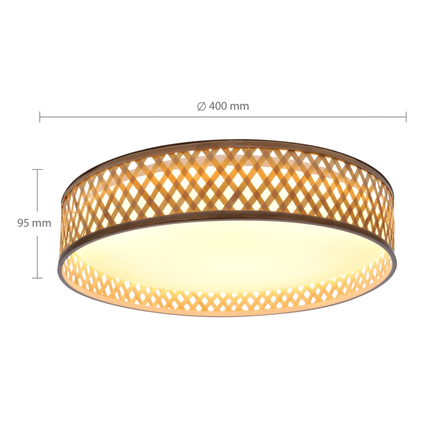 Brilagi - LED Dimmable ceiling light CAMILA LED/48W/230V 3000-6500K bamboo d. 40 cm + remote control