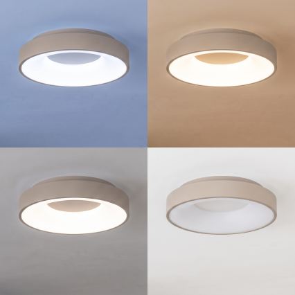 BRILAGI - Dimmable LED ceiling light FALCON II LED/67W/230V 3000-6500K Ø 40 cm white/beige + remote control