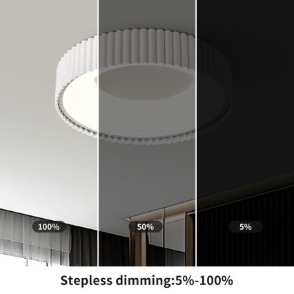 BRILAGI - Dimmable ceiling light FALCON MODERN LED/30W/230V 3000-6000K Ø 40 cm white + remote control