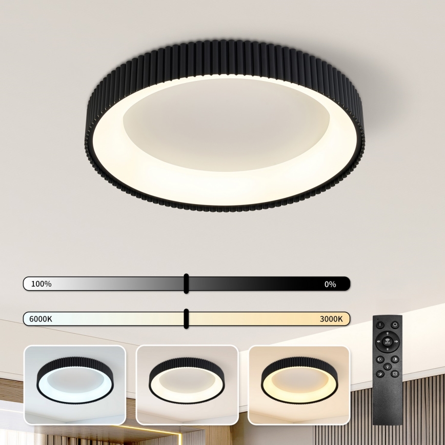 Brilagi - LED Dimmable Ceiling Light FALCON MODERN LED/54W/230V 3000-6500K diameter 60 cm black + remote control