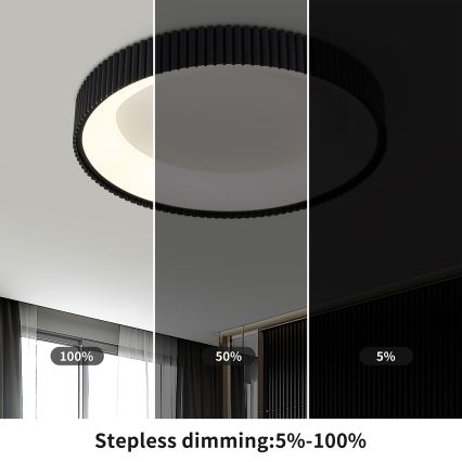Brilagi - LED Dimmable Ceiling Light FALCON MODERN LED/54W/230V 3000-6500K diameter 60 cm black + remote control