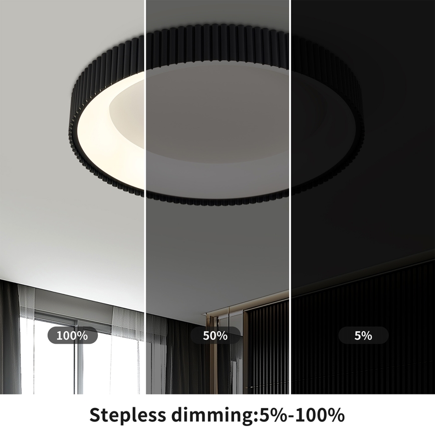 Brilagi - LED Dimmable Ceiling Light FALCON MODERN LED/54W/230V 3000-6500K diameter 60 cm black + remote control