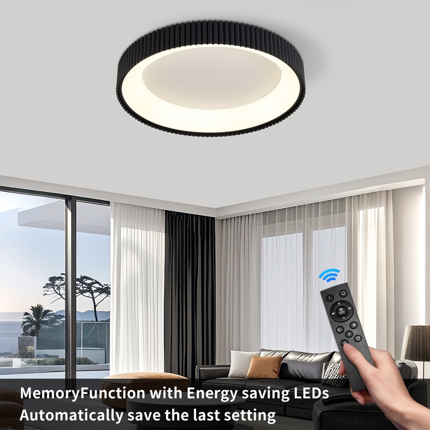 Brilagi - LED Dimmable Ceiling Light FALCON MODERN LED/54W/230V 3000-6500K diameter 60 cm black + remote control