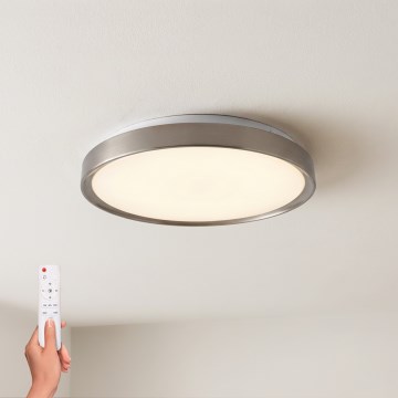 Brilagi - LED Dimmable Ceiling Light FANCIA LED/48W/230V 3000-6500K Ø 39 cm silver + remote control