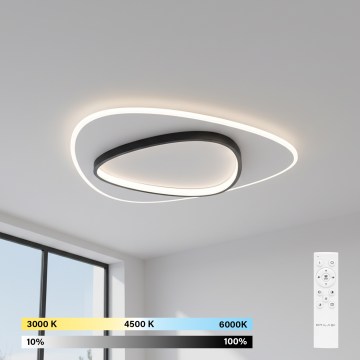 Brilagi - LED Dimmable Ceiling Light FLARE LED/70W/230V 3000-6000K 55x55 cm White/Black + Remote Control