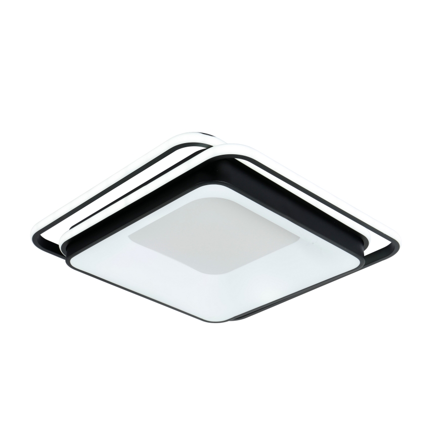 Brilagi - IRIS Dimmable LED Ceiling Light 102W/230V 3000-6000K 50x50 cm Black + Remote Control