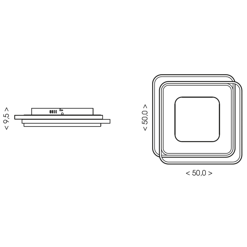 Brilagi - IRIS Dimmable LED Ceiling Light 102W/230V 3000-6000K 50x50 cm Black + Remote Control