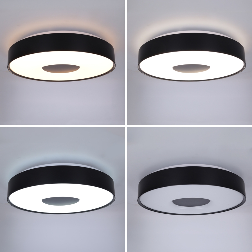 Brilagi - Dimmable LED Ceiling Light JAMIS LED/48W/230V 3000-6500K Ø 39 cm Black + Remote Control