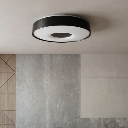 Brilagi - Dimmable LED Ceiling Light JAMIS LED/48W/230V 3000-6500K Ø 39 cm Black + Remote Control