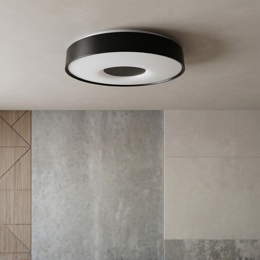Brilagi - Dimmable LED Ceiling Light JAMIS LED/48W/230V 3000-6500K Ø 39 cm Black + Remote Control