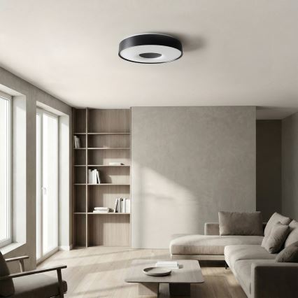 Brilagi - Dimmable LED Ceiling Light JAMIS LED/48W/230V 3000-6500K Ø 39 cm Black + Remote Control