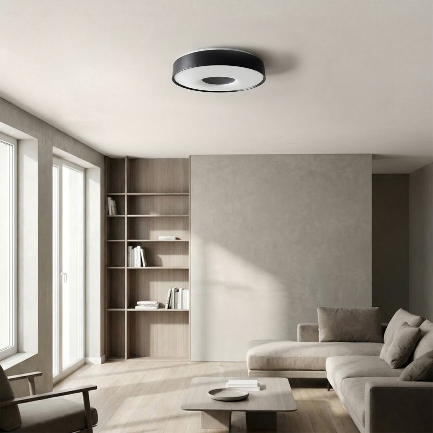 Brilagi - Dimmable LED Ceiling Light JAMIS LED/48W/230V 3000-6500K Ø 39 cm Black + Remote Control
