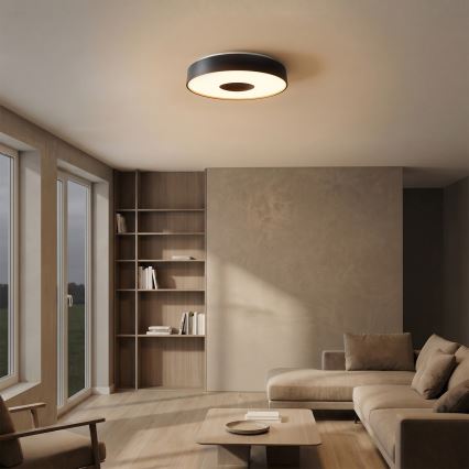 Brilagi - Dimmable LED Ceiling Light JAMIS LED/48W/230V 3000-6500K Ø 39 cm Black + Remote Control