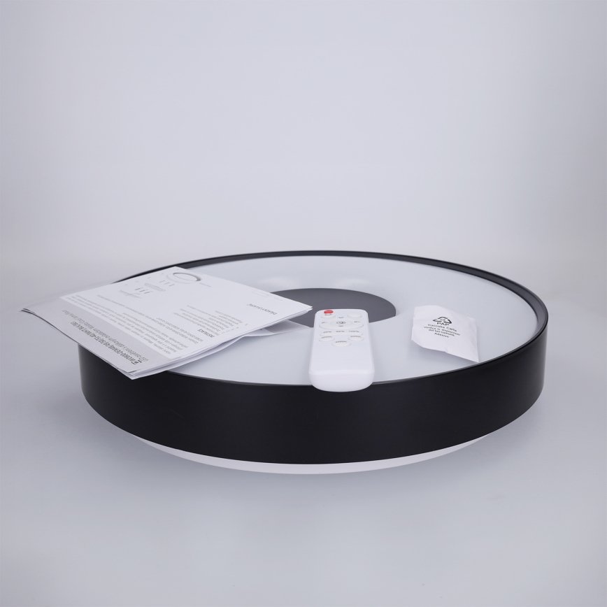 Brilagi - Dimmable LED Ceiling Light JAMIS LED/48W/230V 3000-6500K Ø 39 cm Black + Remote Control