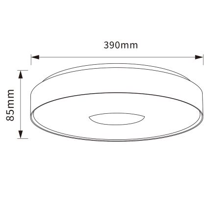 Brilagi - Dimmable LED Ceiling Light JAMIS LED/48W/230V 3000-6500K Ø 39 cm Black + Remote Control
