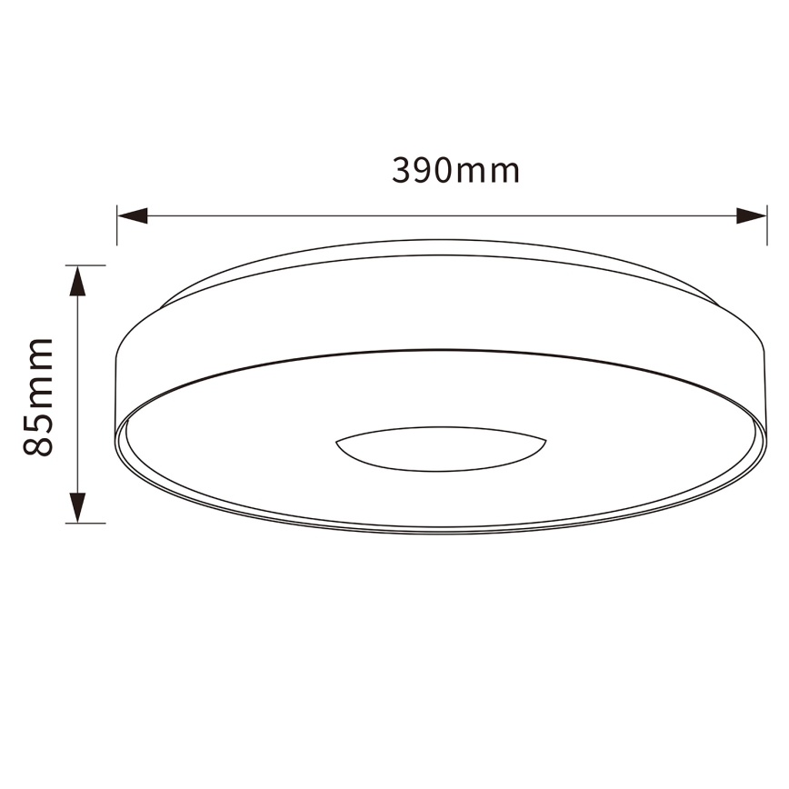Brilagi - Dimmable LED Ceiling Light JAMIS LED/48W/230V 3000-6500K Ø 39 cm Black + Remote Control