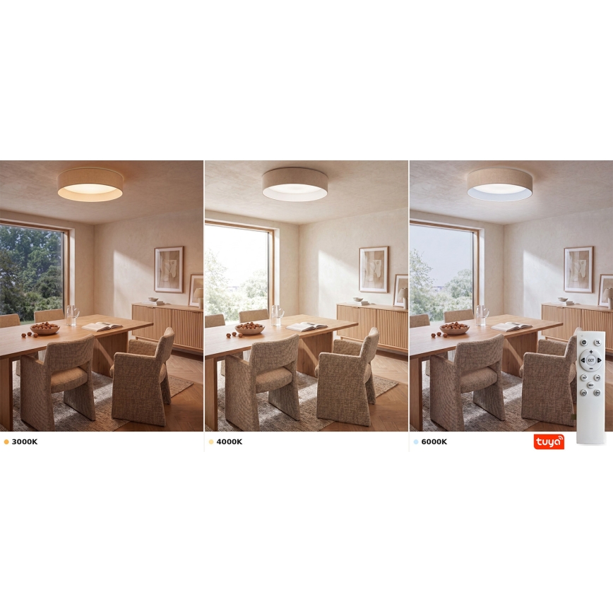 BRILAGI - Dimmable LED Ceiling Light VELVET SMARTIX STARS LED/36W/230V 3000-6000K Ø 55 cm cream Wi-Fi Tuya Beacon + remote control