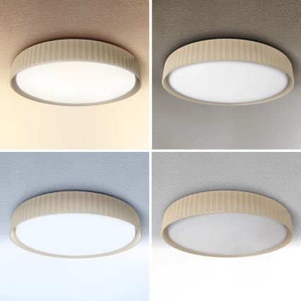 Brilagi - LUCIA Dimmable LED Ceiling Light 48W/230V 3000-6500K Ø41 cm Beige + Remote Control