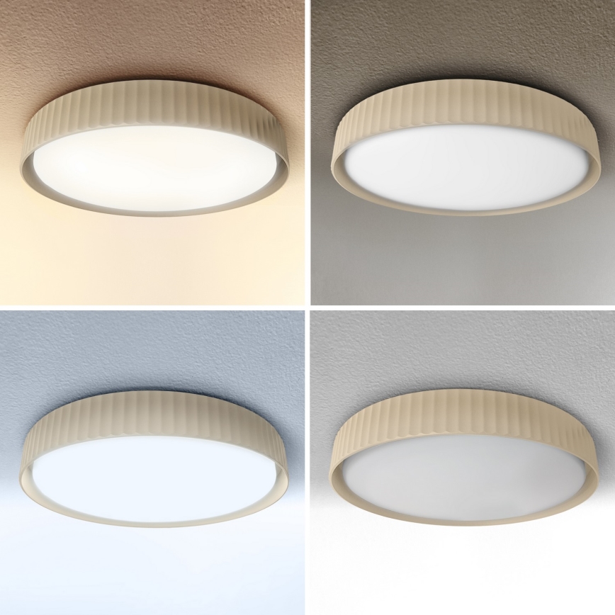 Brilagi - LUCIA Dimmable LED Ceiling Light 48W/230V 3000-6500K Ø41 cm Beige + Remote Control