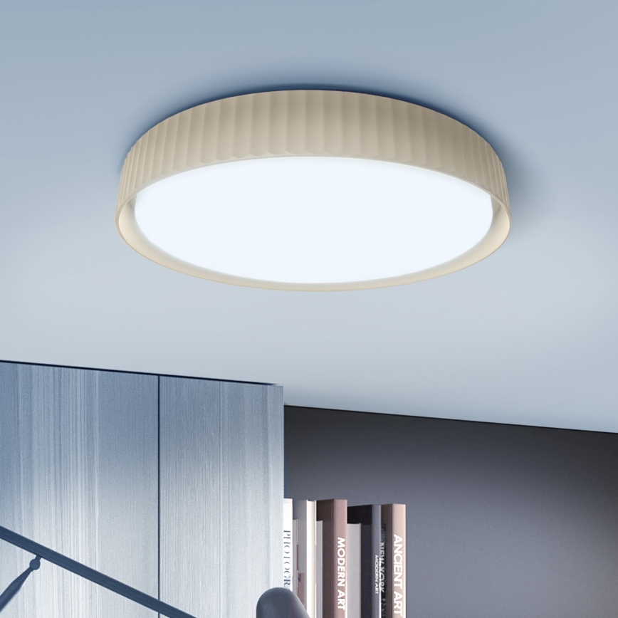 Brilagi - LUCIA Dimmable LED Ceiling Light 48W/230V 3000-6500K Ø41 cm Beige + Remote Control