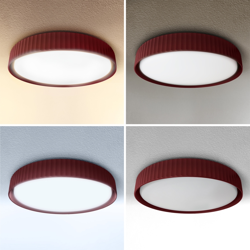 Brilagi - LUCIA Dimmable LED Ceiling Light LED/48W/230V 3000-6500K Ø 41 cm Red + Remote Control