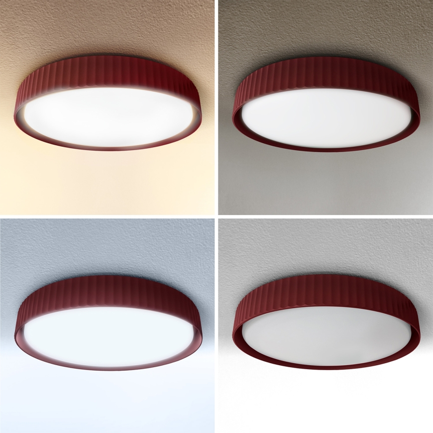Brilagi - LUCIA Dimmable LED Ceiling Light, 48W/230V, 3000–6500K, Ø 41 cm, Red + Remote Control