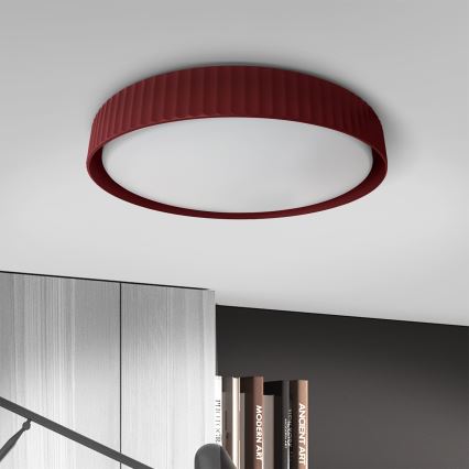 Brilagi - LUCIA Dimmable LED Ceiling Light, 48W/230V, 3000–6500K, Ø 41 cm, Red + Remote Control