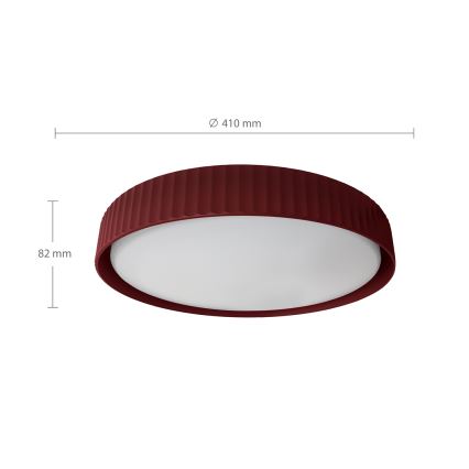 Brilagi - LUCIA Dimmable LED Ceiling Light, 48W/230V, 3000–6500K, Ø 41 cm, Red + Remote Control