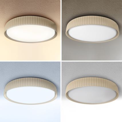 Brilagi - LUCIA LED Dimmable Ceiling Light LED/60W/230V 3000-6500K Ø 59 cm Beige + Remote Control
