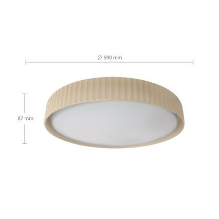 Brilagi - LUCIA LED Dimmable Ceiling Light LED/60W/230V 3000-6500K Ø 59 cm Beige + Remote Control