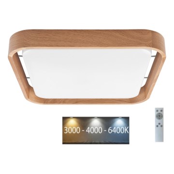 Brilagi - LED Dimmable ceiling light MANAROLA CUBIC LED/24W/230V 3000-6500K oak + remote control