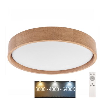 Brilagi - LED Dimmable ceiling light MANAROLA LED/24W/230V 3000-6500K oak + remote control