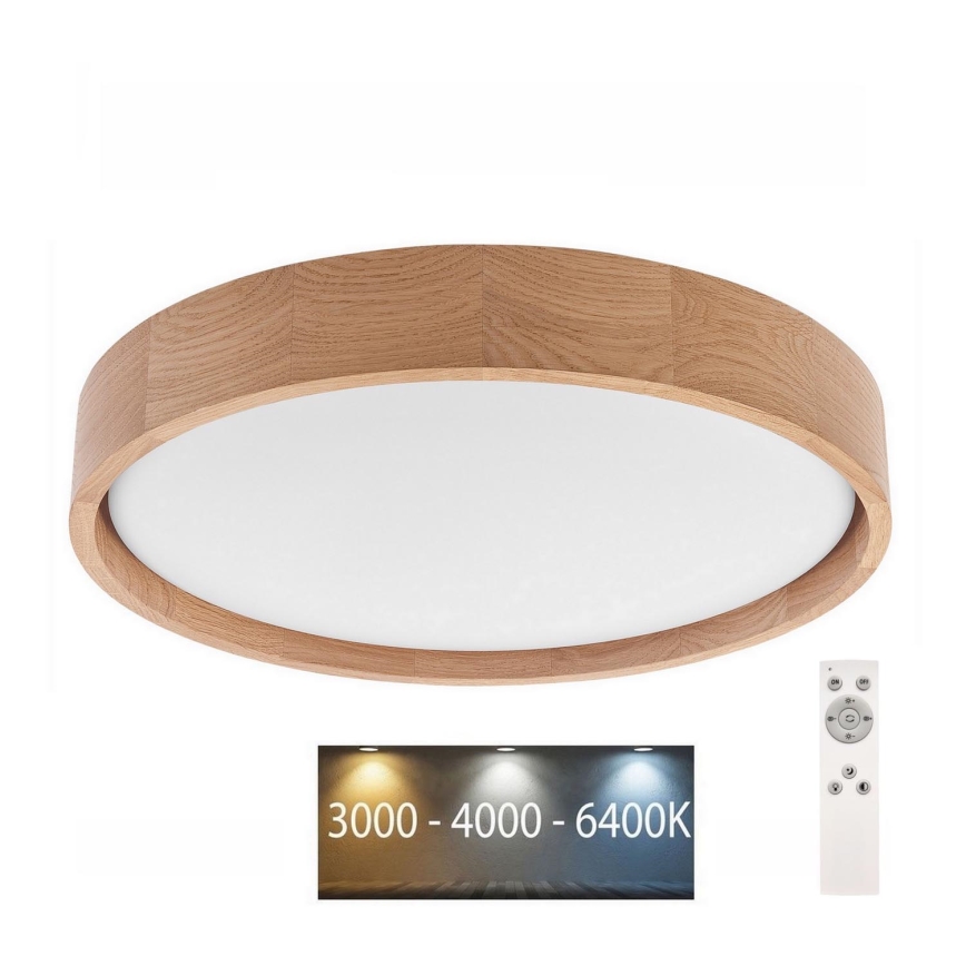 Brilagi - LED Dimmable ceiling light MANAROLA LED/24W/230V 3000-6500K oak + remote control