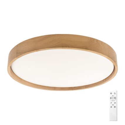 Brilagi - LED Dimmable Ceiling Light MANAROLA REMOTE LED/36W/230V 3000-6500K Ø 51 cm Oak + remote control