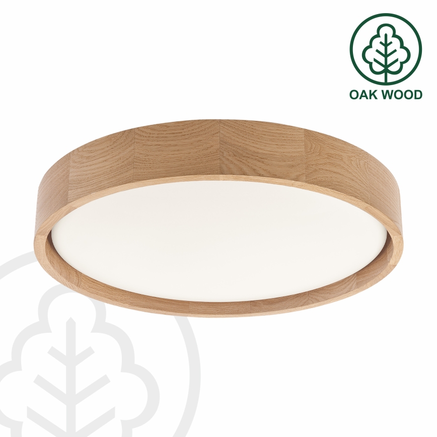 Brilagi - Dimmable LED Ceiling Light MANAROLA SMART 24W/230V 3000-6000K Wi-Fi Tuya Beacon Ø 41 cm Oak + Remote Control