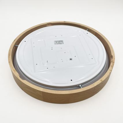 Brilagi - Dimmable LED Ceiling Light MANAROLA SMART 24W/230V 3000-6000K Wi-Fi Tuya Beacon Ø 41 cm Oak + Remote Control