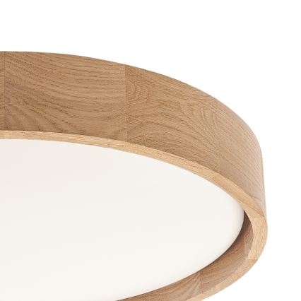 Brilagi - Dimmable LED Ceiling Light MANAROLA SMART 24W/230V 3000-6000K Wi-Fi Tuya Beacon Ø 41 cm Oak + Remote Control