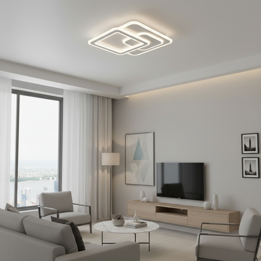 Brilagi - LED Dimmable Ceiling Light MODERN LED/80W/230V 3000-6000K 52,5x52,5 cm + remote control
