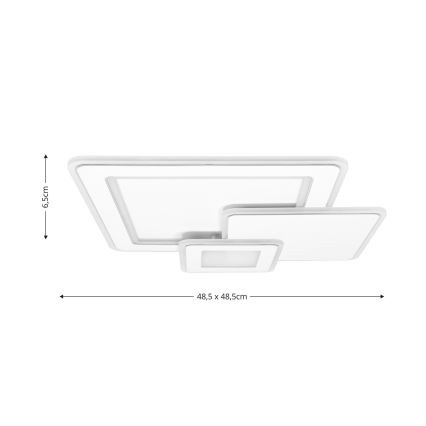 Brilagi - LED Dimmable ceiling light MODERN LED/93W/230V 2700-6500K 48,5x48,5 cm + remote control