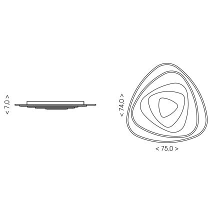 Brilagi - Dimmable LED ceiling light MODERN MAXI LED/140W/230V 3000-6000K 74x75 cm + remote control